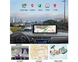 Dashcam voor Auto - 7.84" 4G Android Dashcam – GPS Navigatie, 1080P Full HD, Achteruitrijcamera, Dual Lens, ADAS Rijhulp, WiFi, Bluetooth, Parkeermodus, Loop Recording - Zwart