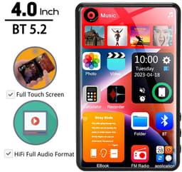 Bluetooth 5.2 Walkman - 16GB Ingebouwde luidspreker HD MP3 MP4-speler Full Touch 4,0-inch scherm Muziekspeler met FM-radio Ebook — thumbnail 5