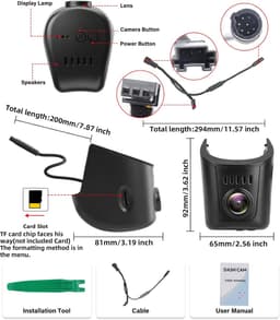 SnelShoppen - 4K Dashcam voor Porsche Cayenne en 911 - Autocamera 2160P 30 fps - Wifi Video G-sensor Loop-opname - OEM Audi-accessoires — thumbnail 3