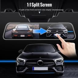 Dashcam voor Auto - 10 Inch Touchscreen Spiegelcamera - 1080P AHD Dashcam met Nachtzicht - G-Sensor - Parkeermodus - Groothoek 170° - Inclusief 6M RCC Achteruitrijcamera - Zwart — thumbnail 3