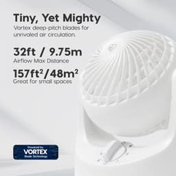 Tafelventilator Stil 30 dB – 3 Snelheden – 110° Kantelbaar – Compacte Luchtcirculator voor Ruimtes tot 14 m² — thumbnail 2
