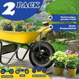 SnelShoppen - 2x Robuuste Slangen voor Banden, 4.10/3.50-4, Geschikt voor Tuin, Wheelbarrow, Handtruck, Grasmaaier, Natuurrubber, Hoge Druk — thumbnail 5