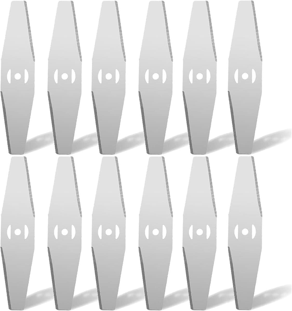 SnelShoppen - 12 Stuks Metaal Grasmaaier Blades - Hoogwaardige RVS Snijbladen voor Grasmaaier - Ideaal voor Tuinonderhoud en Trimmers - Duurzaam en Ro — afbeelding 1