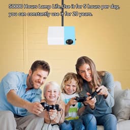 SnelShoppen - Mini Projector 1080P Full HD Portable Film Projector met HDMI, USB, AV, Headphones voor Smartphone, Laptop, TV, Tablet - Ideaal voor Cam — thumbnail 2