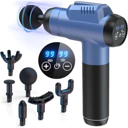 SP® Masage Gun- Deep-tissue Massagepistool voor Spieren - Rugmassageapparaat voor Pijnverlichting - Zwart/Blauw - 23cm x 16cm x 6cm — thumbnail 1