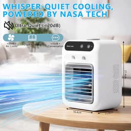 Mobiele aircooler stil tafelmodel met nevelverkoeling 500 ml watertank voor thuis en kantoor — thumbnail 5