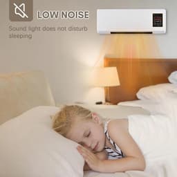 Draagbare ventilator - Wandmodel koeler - Comfort in huis - Energiezuinig model - 59 cm hoog - Wit — thumbnail 2