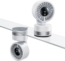 De LISM wandventilator met zuignap heeft een 4000mAh accu, 5 instelbare windsnelheden en een kantelhoek van 180 graden. Het is een oplaadbare, draagbare ventilator met krachtige zuigkracht. Geschikt voor thuisgebruik. — thumbnail 1