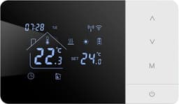 Slimme Thermostaat - App Bediening - Energie Besparen - Voice Control - 14 x 8.1 x 2 cm - Zwart Wit — thumbnail 1