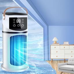 Draagbare Airco - Verdampingskoeler Ventilator - Persoonlijke Koelte - Bevochtigt en Reinigt - 600 ml Reservoir - Wit — thumbnail 5