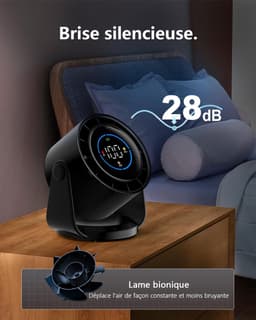 Deze krachtige maar stille ventilator heeft 100 snelheidsinstellingen, is een tafelventilator met een 105° draaibare kop, USB-opladen en een draagbaar ontwerp, geschikt voor kantoren, huizen, slaapkamers, auto's en andere locaties. — thumbnail 4