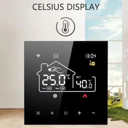 Slimme thermostaat - Temperatuurregelaar - Comfort regelen - App en spraakbesturing - 86x86mm - Zwart — thumbnail 5