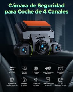 Auto Camera - Rijcamera Set - Veilig Rijden - 4 Kanaals 360 Graden - 128GB Inclusief - Zwart — thumbnail 3