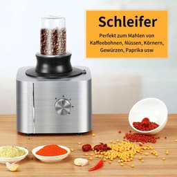 Emvae Keukenmachine - Groentesnijder - Hakmolen - Foodprocessor - Multifunctioneel - Hakken Mixen Kneden Snijden Raspen - 3,2L + 1,5L - Zwart — thumbnail 4