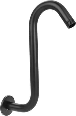 20 cm Douche-verlengstuk - roestvrij staal - S-gebogen - grote hoogte - badkameraccessoires - zwart - duurzaam — thumbnail 1