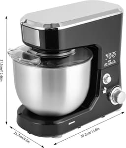 Keukenmachine - Mixer Kom - Bakken en Koken - 3-in-1 Functionaliteit - 5 Liter Kom - Zwart — thumbnail 4
