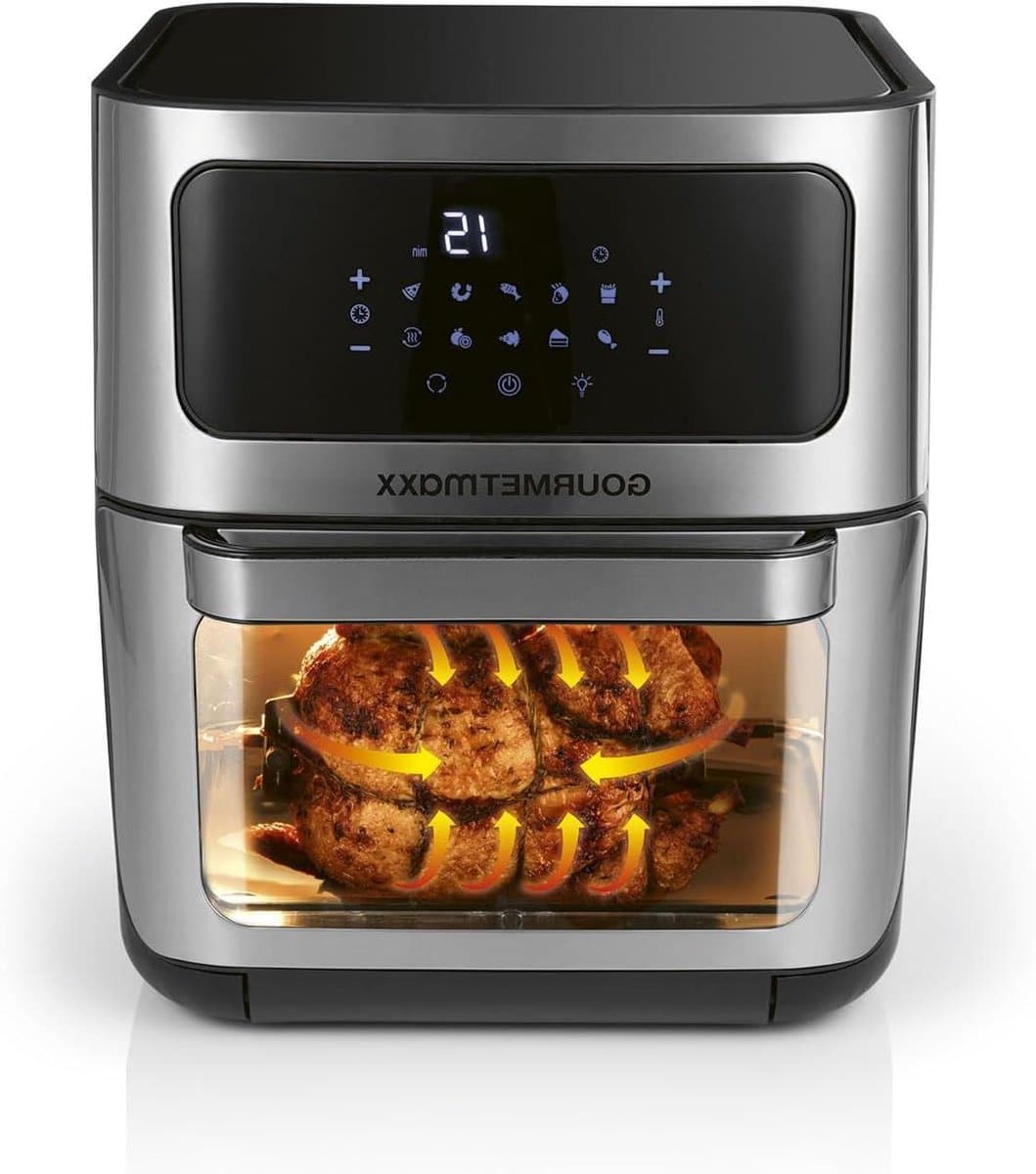 Digitale Airfryer XXL - Hete Lucht Oven - Gezond Koken - 12 Liter XL Capaciteit - 1800 Watt - RVS Zwart — afbeelding 1