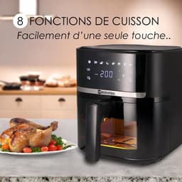 Airfryer Zonder Olie - Hete Lucht Oven - Gezond Koken - Snelle Gelijkmatige Bereiding - 5.7 Liter - Zwart — thumbnail 5