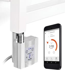 Verwarmingspatroon Badkamer - App Bediening - Handdoeken Drogen - Energiebesparend - 600 Watt - Wit — thumbnail 1