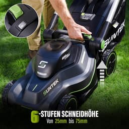 Accu Grasmaaier - Elektrische Duwmaaier - Gazon Onderhoud - App Bediening - 43 cm Snijbreedte - Zwart — thumbnail 5
