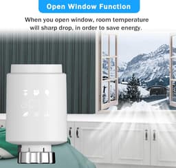 Slimme Radiatorregelaar - Thermostatisch Ventiel - Energie Besparen - Zonder Gateway - 56.5 x 56.5 x 100 mm - Wit — thumbnail 5