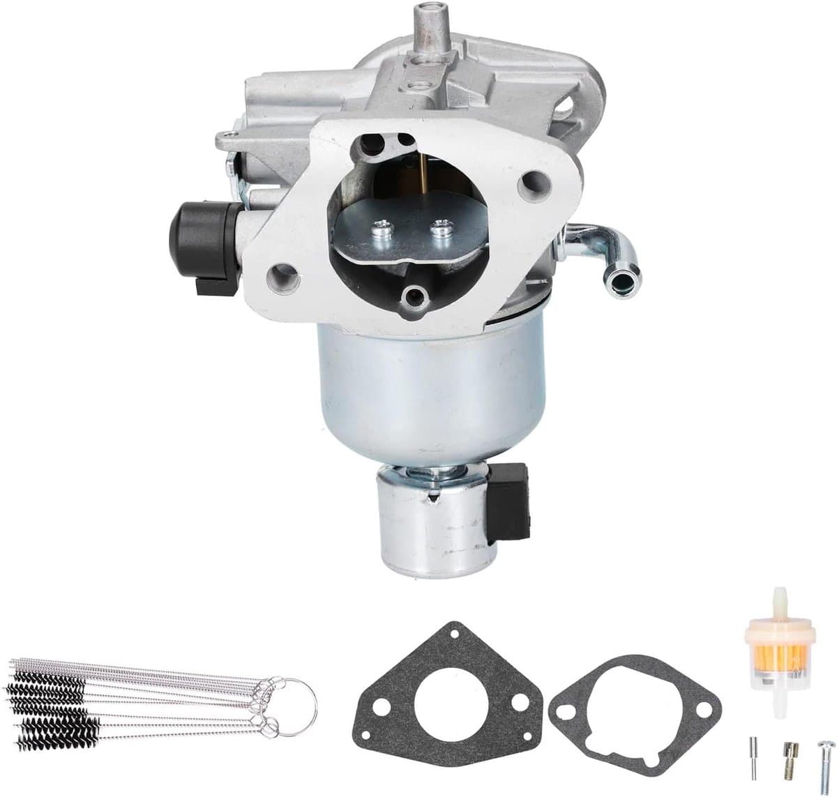 Carburateur Grasmaaier Set - Reparatieset Motoronderdeel - Motor Onderhoud - Inclusief Reinigingsgereedschap - 14 x 10 x 8 cm - Zilver — afbeelding 1