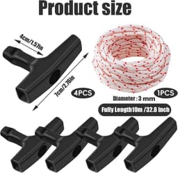Grasmaaier Startkabel 10m 3mm - Polyester met 4 Handgrepen - Duurzaam en Herbruikbaar - Ideaal voor Vervanging - SnelShoppen — thumbnail 5
