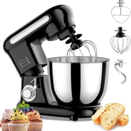 Deegmixer - Bakmachine Keuken - Thuis Bakken - Krachtige 1000W Motor - 3.5L Kom - Zilver — thumbnail 1