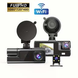 Dashcam met 3 Camera's – Full HD 1080P – Voor- en Achter camera – Nachtzicht – 128 GB Ondersteuning – Dashcam met Scherm voor auto - met app — thumbnail 4