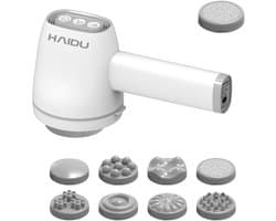 Handheld massager voor spierpijn - diepte- en rotatiemassage - 8 opzetstukken, 6 snelheden - herstel na training - ShopVlot