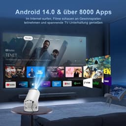 Mini Beamer - Compacte Projector - Ondersteunt 8K - Android 14.0 - Voor Thuis en Buiten — thumbnail 2