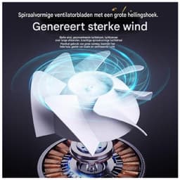 GELLDG USB-ventilator - Tafelventilator met LED-display - 180x119x205mm - Slimme ventilator met traploze snelheidsregeling, 5400mAh batterij, 90° kantelbaar - Geschikt voor kantoor, slaapkamer en studentenkamer - Kunststof - 1 stuks — thumbnail 5