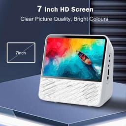 Draagbare DVD-speler met 4000mAh oplaadbare batterij - ondersteunt CD/DVD/Bluetooth/USB/MP3/AV, ingebouwde dubbelluidspreker CD/DVD speler, Afspelen in geheugen/Afstandsbediening/Timer - (wit) — thumbnail 2