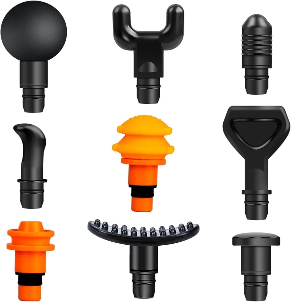 Vervangbare Massager Gun Accessoires - EVA-polyurethaan - 9 Verschillende Massagekoppen - Geschikt voor Diepe Weefselmassage - Voor Sporters en Fitnessliefhebbers — afbeelding 1