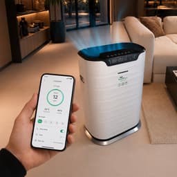 Heinner Luchtreiniger – 75 W – CADR 600 m³/u – Geschikt voor 42–72 m² – WiFi – HEPA H11-filter – PM2.5 Sensor & Display – Ionisator – 12 Uurs Timer – 5 Snelheden – Wit — thumbnail 5