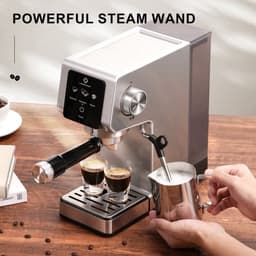 Espressomachine van 20 bar-Compact ontwerp met stoomfunctie voor het opschuimen van melk-gemaakt van roestvrij staal-met een verwijderbaar waterreservoir van circa 1,18 liter-geschikt voor het maken van cappuccino's en lattes — thumbnail 5