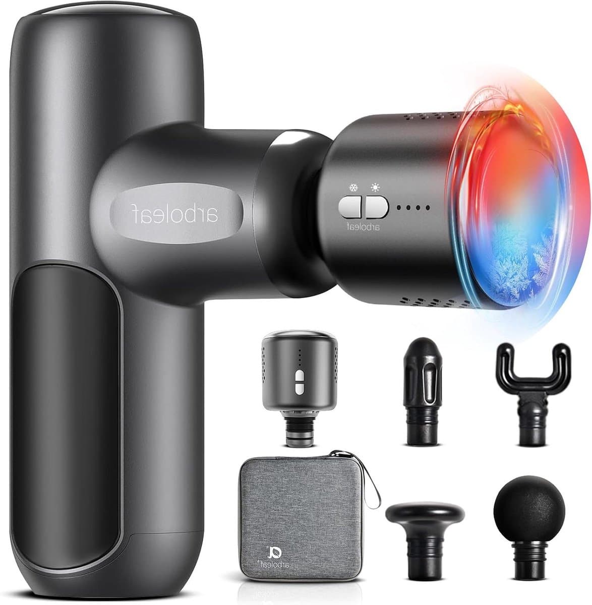 Mini Massagepistool - Spierontspanner Apparaat - Spierherstel Bevorderen - Warmte en Koude Functie - 037 kg Lichtgewicht - Zwart — afbeelding 1