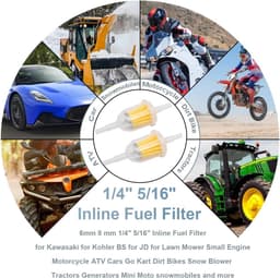 SnelShoppen - Universele Inline Brandstoffilter 6mm 8mm 1/4" 5/16" Vervangingsfilter voor Grasmaaier, Motorfiets, ATV, Go-Kart, Tuin, Tractors, Genera — thumbnail 2
