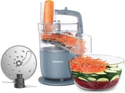 Compacte Keukenmachine - Alles in één - Maaltijden Bereiden - Direct op bord snijden - 1.3 Liter Kom - Zilver — thumbnail 1