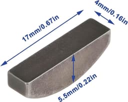 SnelShoppen - 10 stuks grasmaaier vliegwiel sleutel 14 340 01-S 1434001-S 4x5,5x17mm voor Kohler XT675 XT775, metaal, slijtvast, hoge temperaturen, tu — thumbnail 3
