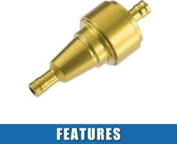 SnelShoppen - Universele Gas Inline Brandstoffilter 6mm OD Goudkleurig Aluminium - Vervangingsfilter voor Motorfiets, Grasmaaier, Krachtgereedschap en — thumbnail 4