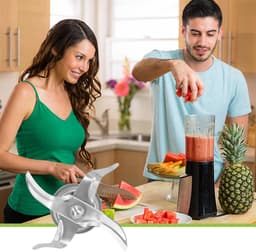 SnelShoppen - Mixing Knife RVS Mes met 3 Ringen en Afsluiting voor Voedselprocessor Thermomix 3300 Vervangaccessoire — thumbnail 2