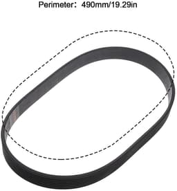 SnelShoppen - 7PJ490mm Grasmaaier Aandrijfriem 16mm Breed Rubber Synchronous Gesloten Lussen Vervangingsriem Geschikt voor Rotary Grasmaaiers — thumbnail 2