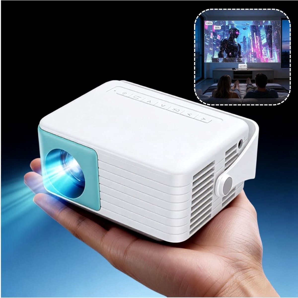 CRLYN® Mini Beamer - Mini Projector - Beamer Full HD — afbeelding 1