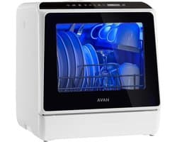 Tafelvaatwasser - Mini vaatwasser - Snel afwassen - Ingebouwde watertank - 43 cm breed - Wit