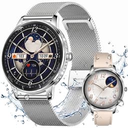 VASHOY HK38 - Smartwatch Dames - Horloge Dames - Full Screen - Bluetooth Spraakassistent – Hartslag, Bloeddruk, Stress, Slaap, Stappenteller - IP68 -Geschikt voor iOS/Android - Zilver — thumbnail 1