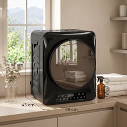 ECTEATOY® Wasdroger 1000W - Luchtafvoerdroger met ECO & Extra Droog Modus - 54 dB - Timer & Touchscreen - 5 kg - Zwart — thumbnail 2
