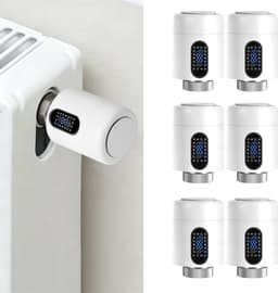 Radiator Thermostaat WiFi – Raamdetectie, Vorstbeveiliging en Kinderslot – Wit – 6-pack — thumbnail 1