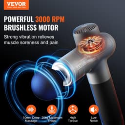 SnelShoppen - Massagepistool voor Spieren, 8 Snelheden, Diepe Weefselmassage, Draagbaar 6-Kops Spiermassageapparaat voor Pijnverlichting en Spierontsp — thumbnail 5
