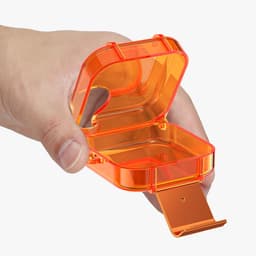 kwmobile Earphones Case for CMF by Nothing Buds Pro 2 / CMF Buds 2 Plus Case - Clear TPU Silicone Earbuds Cover - Orange — thumbnail 3